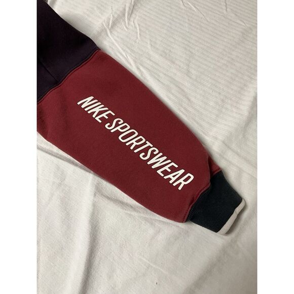 Nike Womens Pullover Sweatshirt‎ Size Small Red/Burgundy Colorblock Retro Style - Picture 6 of 7